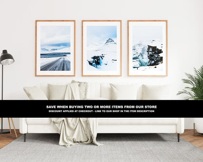 Northern Iceland - Iceland Photography Print - Iceland Wall Art - Iceland Poster - Landscape - Snaefellsness - Winter Landscape - Snow
