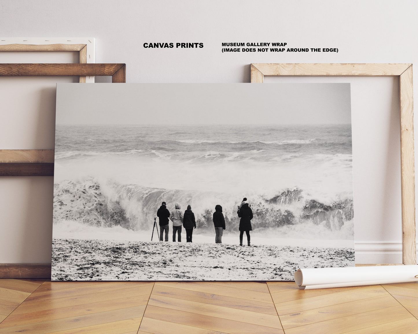 Stormy Seas - Iceland Photography Print - Iceland Wall Art - Iceland Poster - Black and White Photography - Landscape - People - Seascape