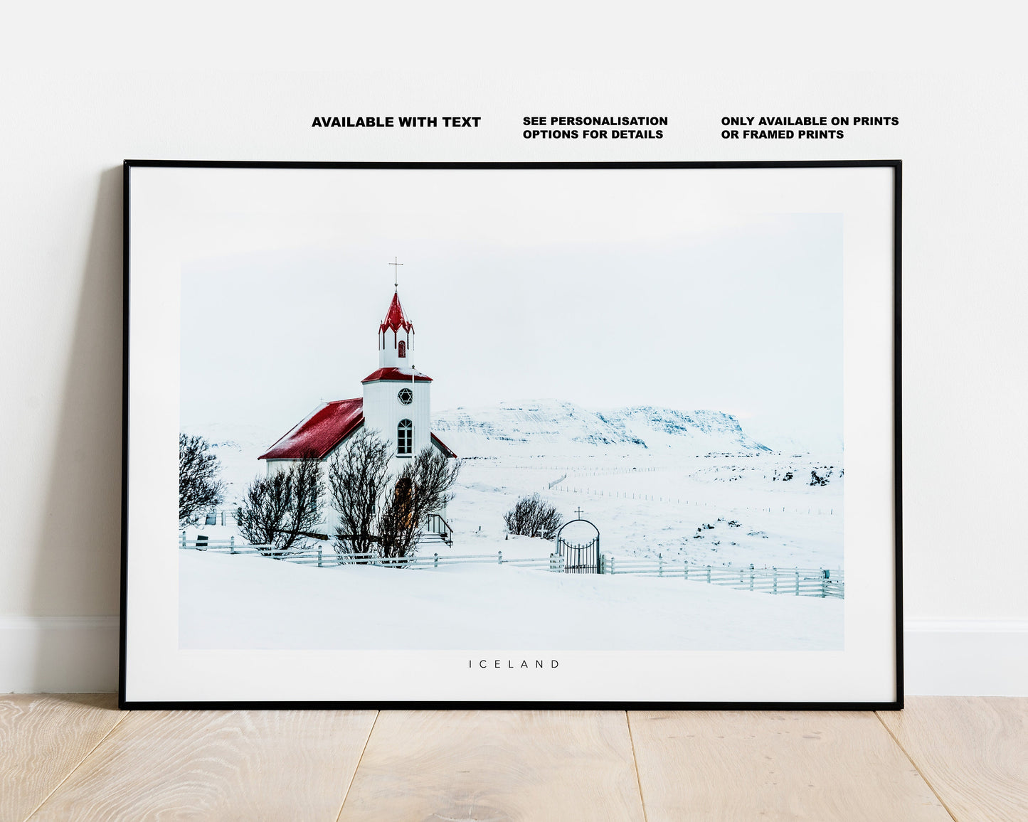 Icelandic Church - Iceland Photography Print - Iceland Wall Art - Iceland Poster - Landscape - Iceland Print - Contemporary - Winter - Snow