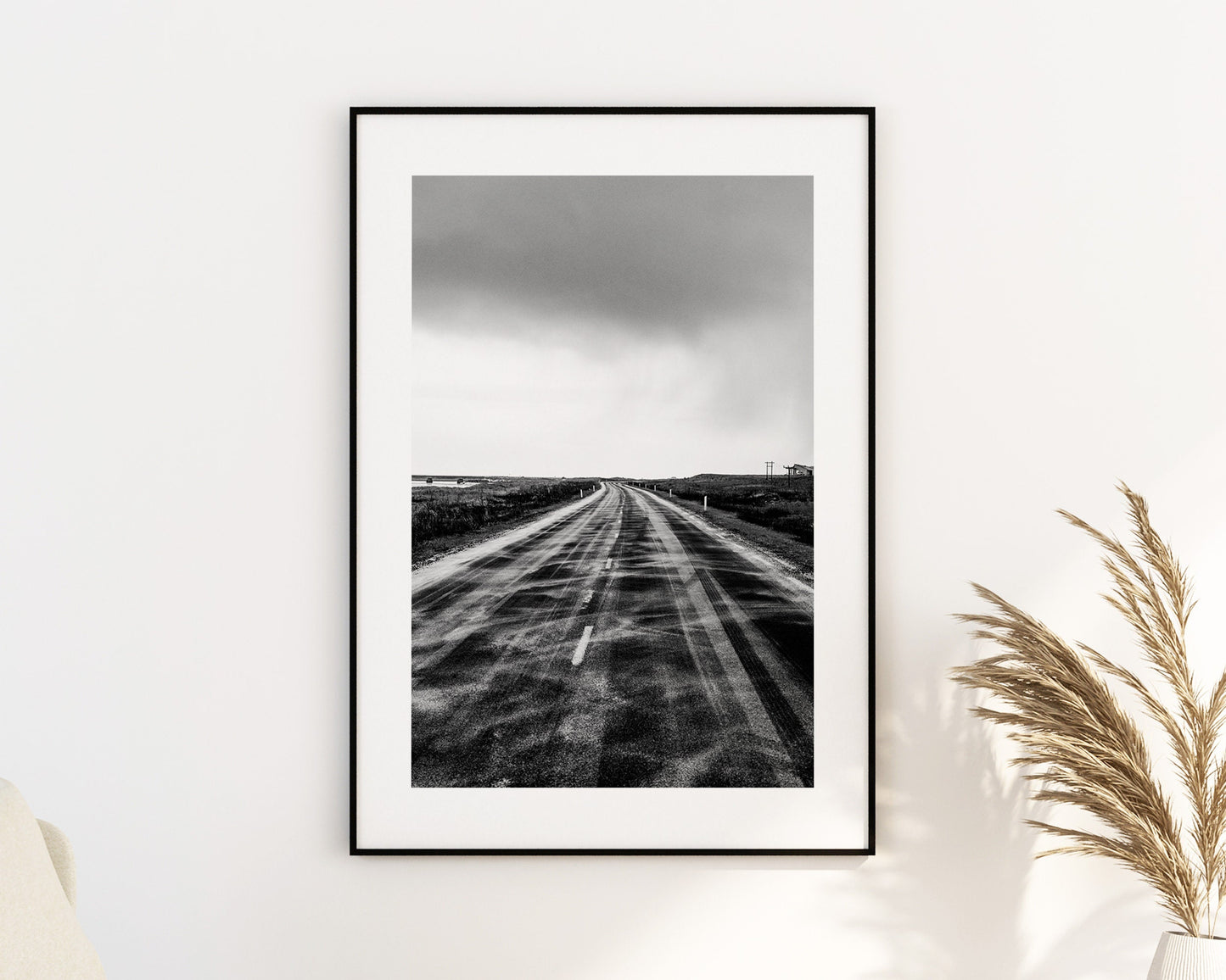 Black and White Road Print - Iceland Photography Print - Iceland Wall Art - Iceland Poster - Black and White Photography - Southern Iceland