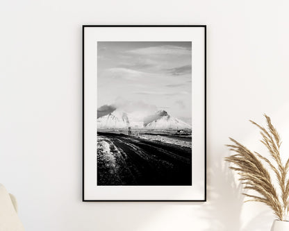 Icelandic Mountains - Iceland Photography Print - Iceland Wall Art - Iceland Poster - Black and White Photography - Mountain Wall Art - Gift
