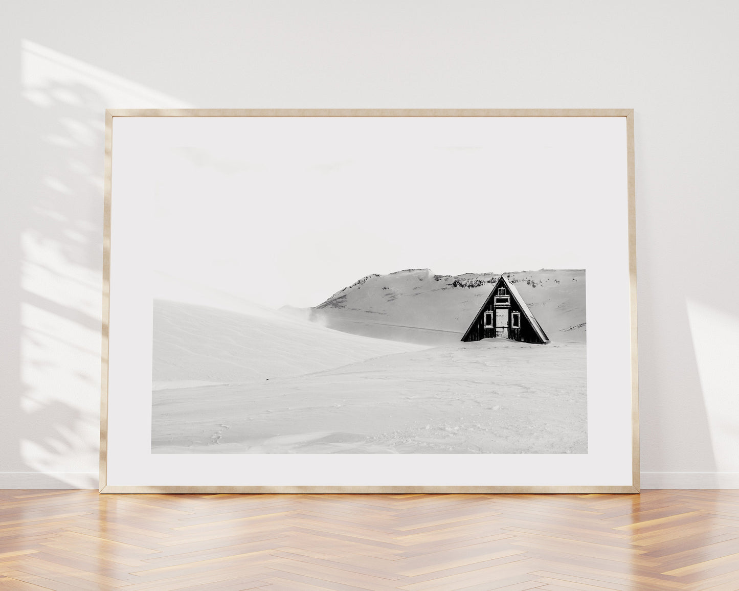 Iceland Print - Iceland Photography Print - Iceland Wall Art - Iceland Poster - Black and White Photography - Landscape - Cabin - House