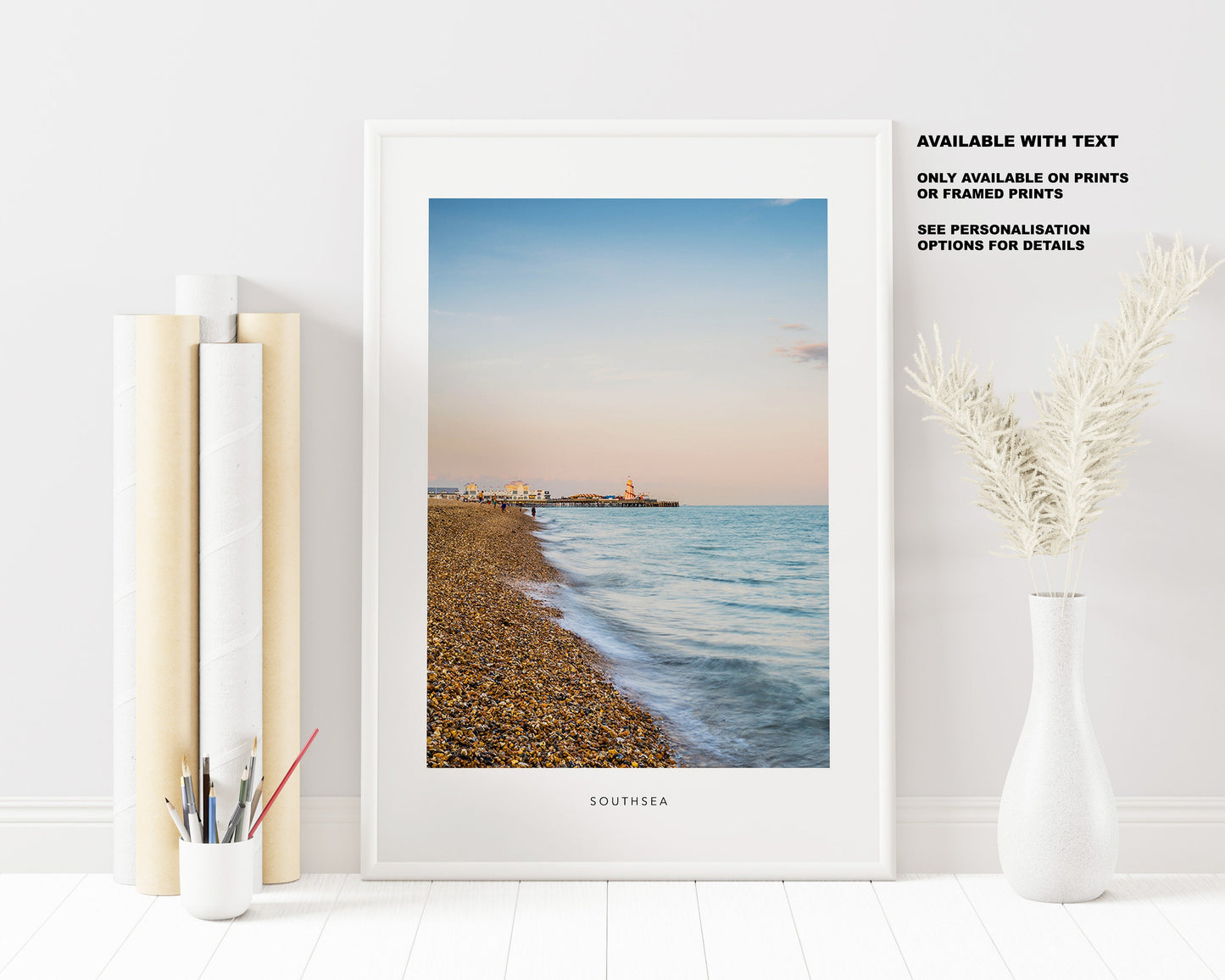 Southsea Beach - Photography Print - Portsmouth and Southsea Prints - Wall Art -  Frame and Canvas Options -  Portrait