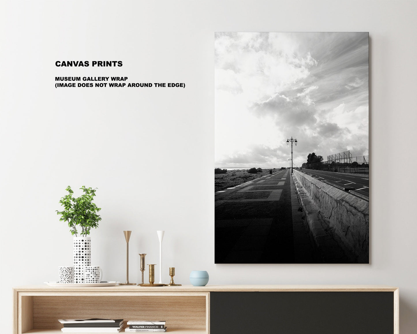 Eastney Promenade - Photography Print - Portsmouth and Southsea Prints - Wall Art -  Frame and Canvas Options - Portrait - BW