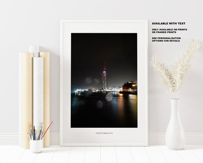 Portsmouth Nightscape - Photography Print - Portsmouth and Southsea Prints - Wall Art -  Frame and Canvas Options - Portrait