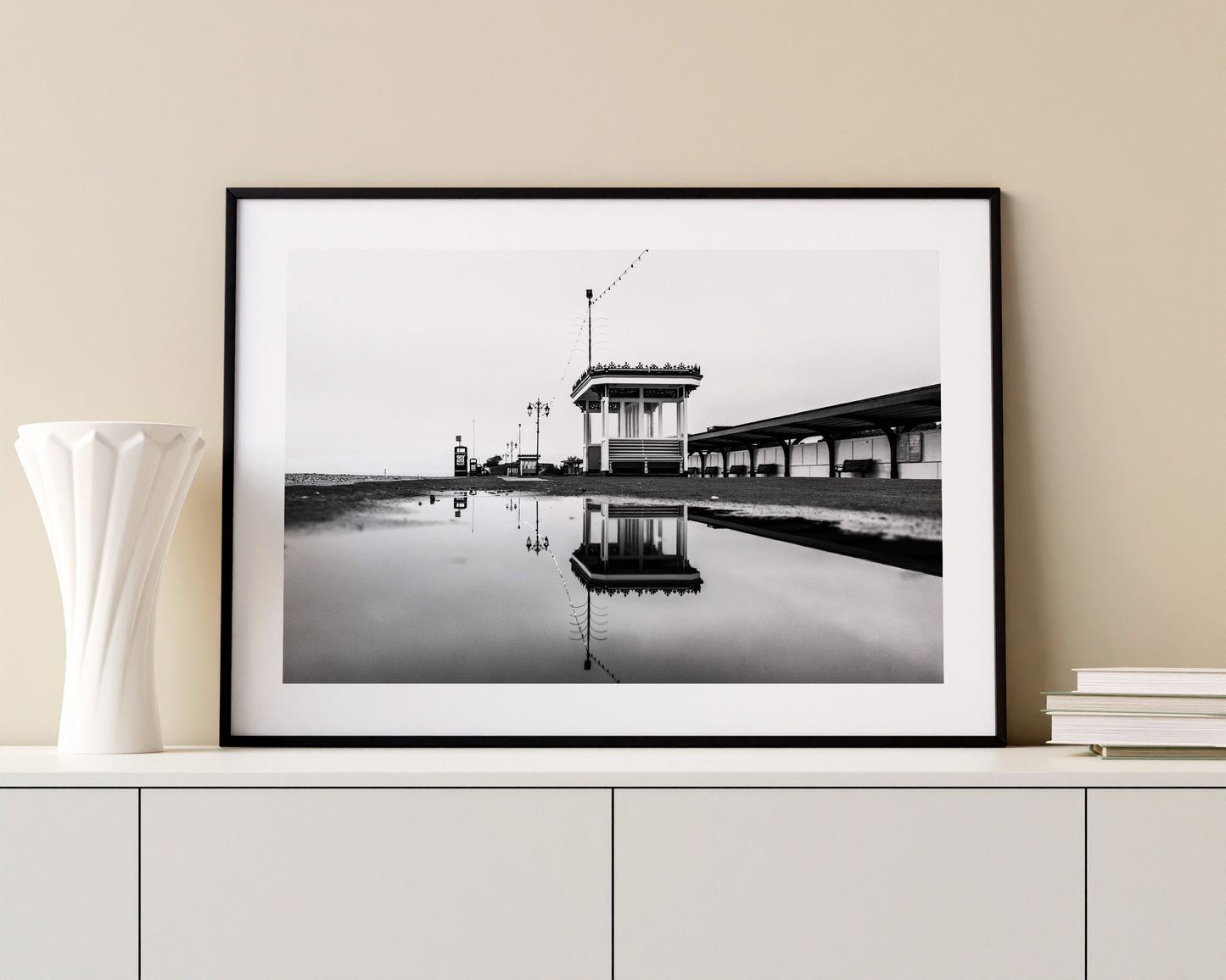 Southsea Shelters - Photography Print - Portsmouth and Southsea Prints - Wall Art -  Frame and Canvas Options - Landscape - BW
