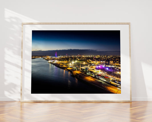 Portsmouth Nightscape - Photography Print - Portsmouth and Southsea Prints - Wall Art -  Frame and Canvas Options - Landscape - Aerial