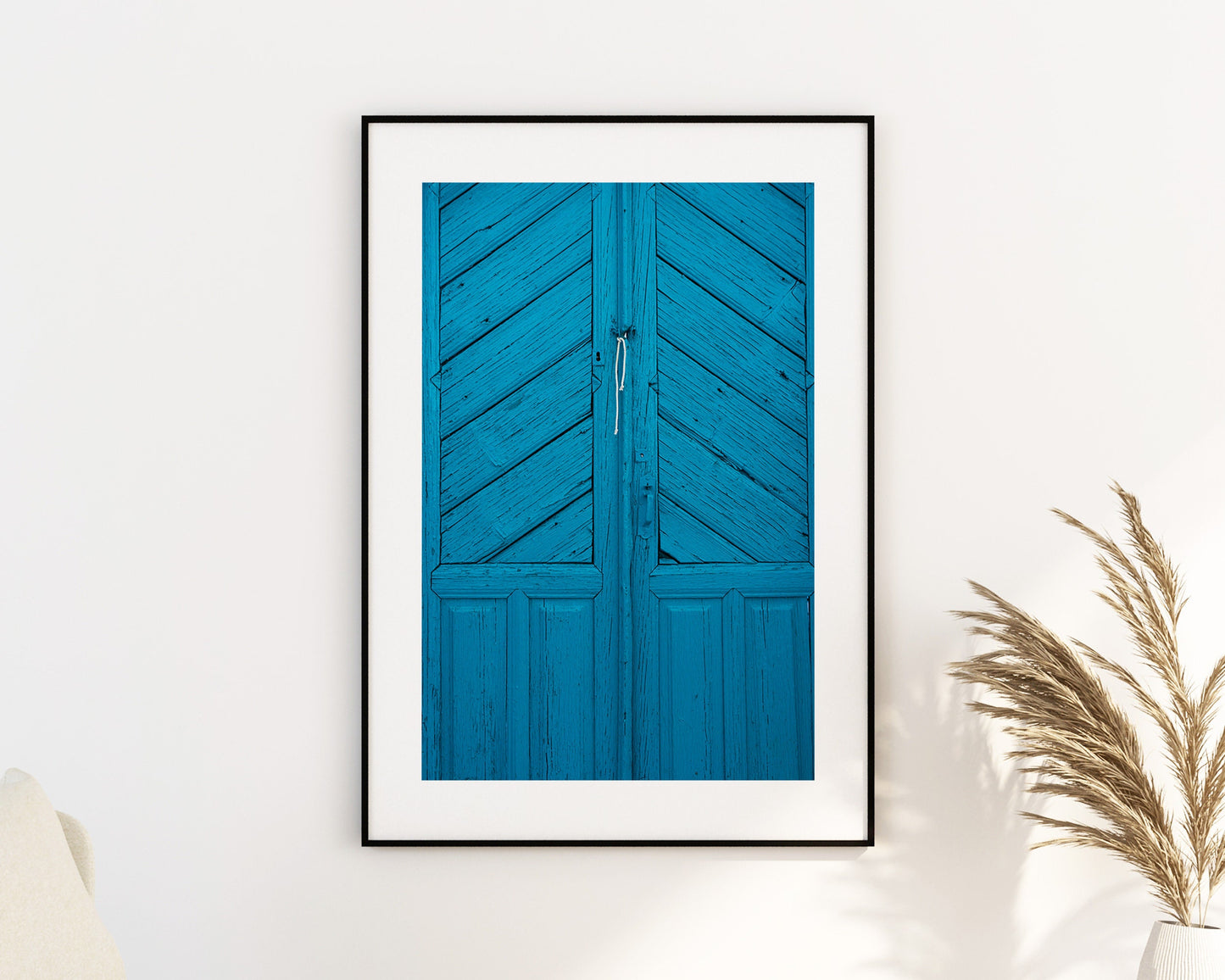 Blue Door Photography Print - Greece - Print - Poster - Santorini Photography - Greece Wall Art - Santorini Blue - Blue Wall Art Print