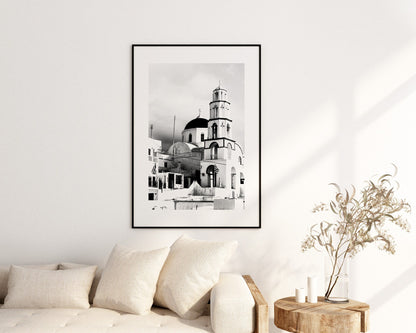 Greece Black and White Photography Print - Greece - Print - Poster - Santorini Photography - Greece Wall Art - Monochrome - Black and White
