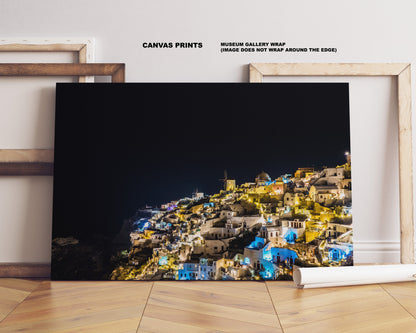 Santorini Nightscape - Photography Print - Greece - Print - Poster - Santorini Photography - Greece Wall Art - Night Photography - Oia
