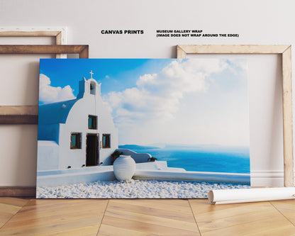 Santorini Landscape Photography Print - Greece - Print - Poster - Santorini Photography - Greece Wall Art - Oia - Oia Church - Oia Santorini