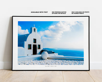Santorini Landscape Photography Print - Greece - Print - Poster - Santorini Photography - Greece Wall Art - Oia - Oia Church - Oia Santorini