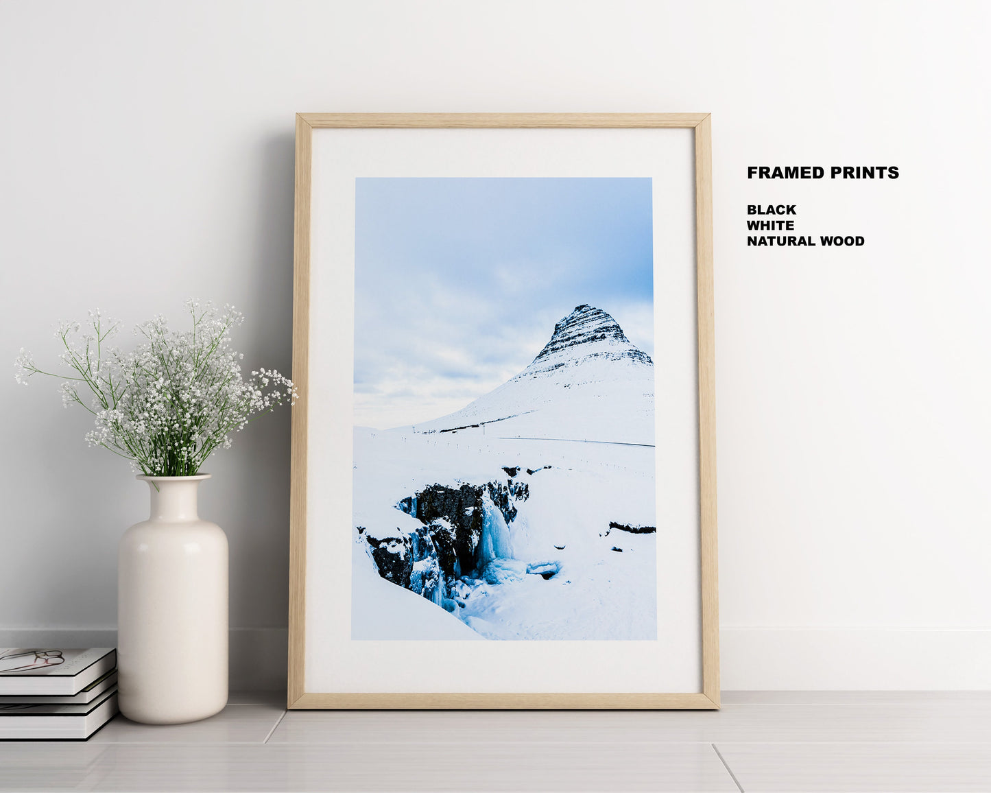 Iceland Print Set - Winter Landscapes - Print Set x3 - Iceland Landscape - Mountains - Minimalist Wall Art - Contemporary - White Wall Art