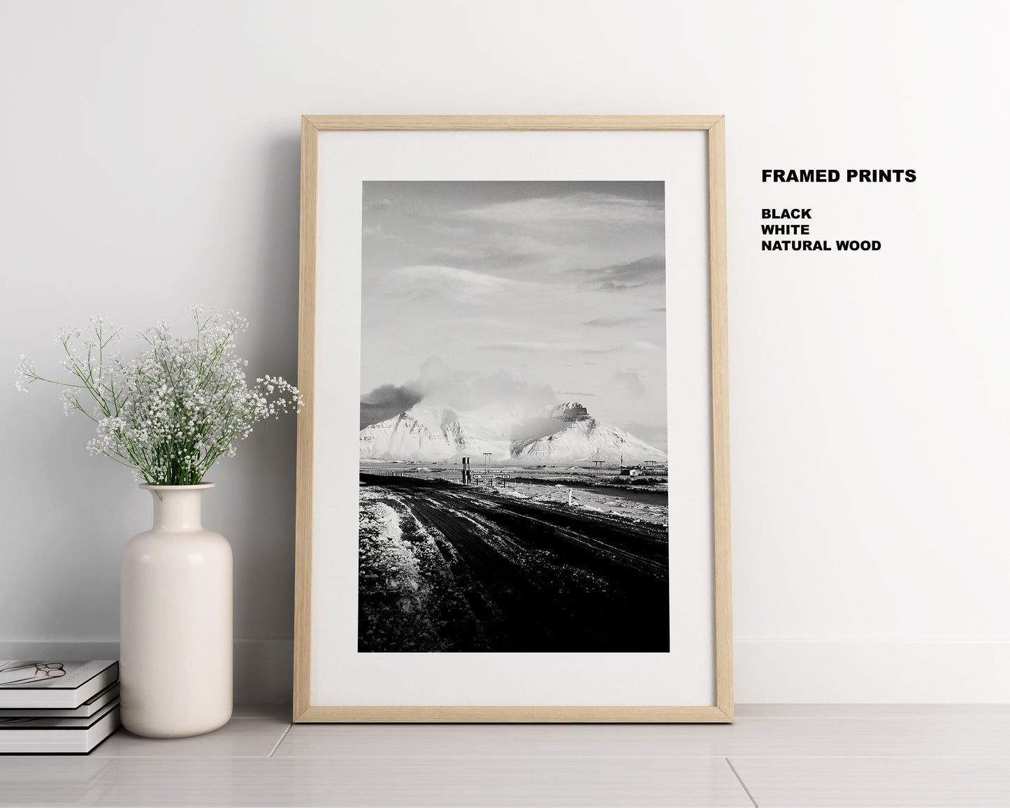 Icelandic Mountains - Iceland Photography Print - Iceland Wall Art - Iceland Poster - Black and White Photography - Mountain Wall Art - Gift