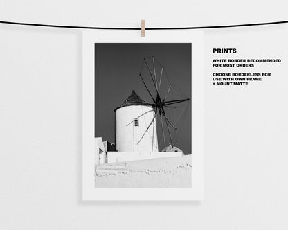 Santorini Black and White Photography Print - Greece - Print - Poster - Santorini Photography - Greece Wall Art - Santorini - Monochrome