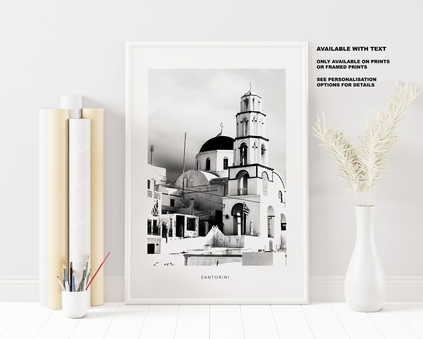 Greece Black and White Photography Print - Greece - Print - Poster - Santorini Photography - Greece Wall Art - Monochrome - Black and White