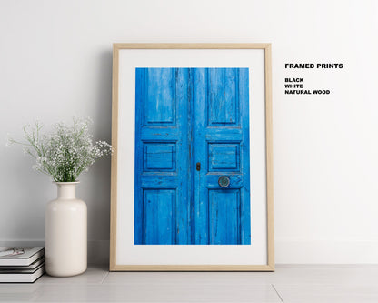 Blue Door Print - Greece - Print - Poster - Santorini Photography - Greece Wall Art - Blue Door Poster - Blue Door Wall Art - Blue Door Art
