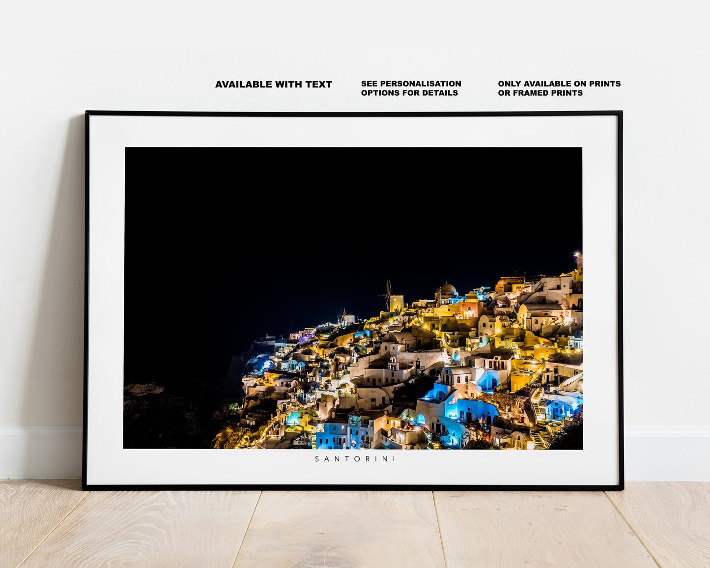 Santorini Nightscape - Photography Print - Greece - Print - Poster - Santorini Photography - Greece Wall Art - Night Photography - Oia