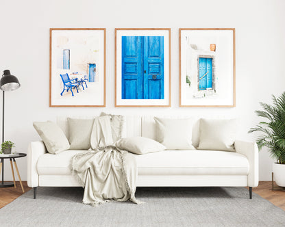 Blue Print Set - Greece Photography Prints - Blue Wall Art Set - Blue Minimalist Print Set - Contemporary Wall Art - Greek Prints - Greece